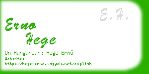 erno hege business card
